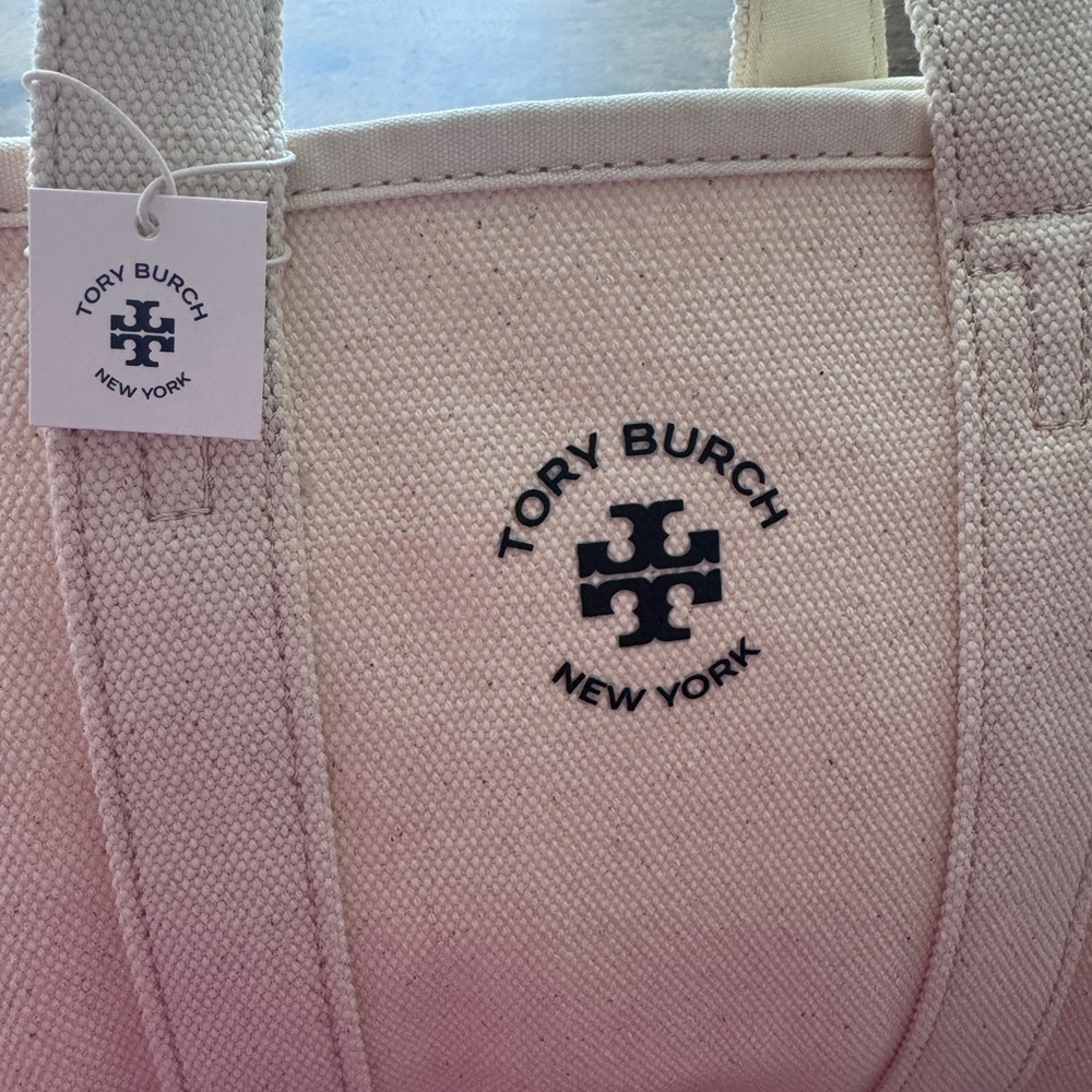 Tory Burch Natural Canvas Mini Tote Bag - Picture 7 of 14